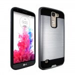 Wholesale LG K10 Premier LTE Iron Shield Hybrid Case (Silver)